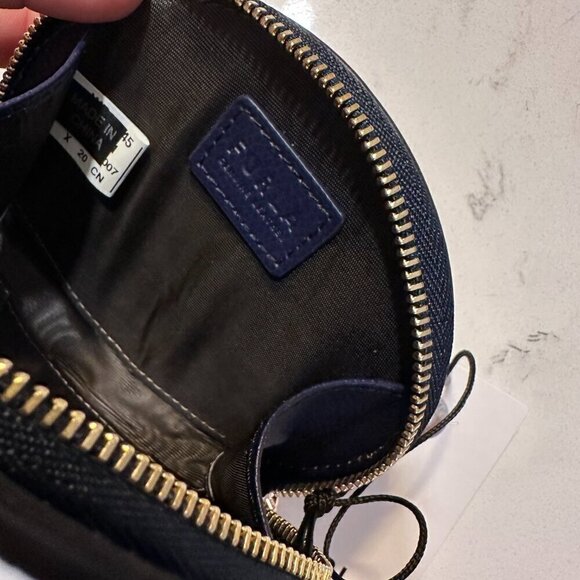 NWT! New Furla x LINE Friends leather Coin Case Charm -BROWN / CONY White Navy - Picture 11 of 13